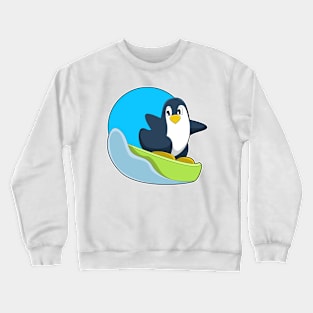 Penguin as Snowboarder with Sonowboard Crewneck Sweatshirt